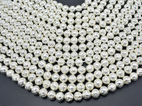 Lava-Silver Plated, 8mm (8.7mm) Round Beads-RainbowBeads