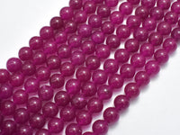 Jade - Fuchsia, 8mm Round Beads-RainbowBeads