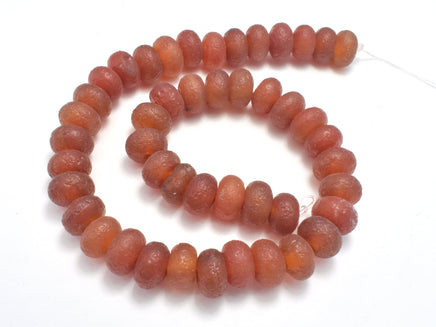 Matte Carnelian Beads, 12mm Rondelle Beads-RainbowBeads