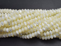 Mother of Pearl, MOP, White, 3.6x5.5mm Rondelle-RainbowBeads