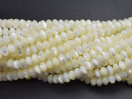 Mother of Pearl, MOP, White, 3.6x5.5mm Rondelle-RainbowBeads