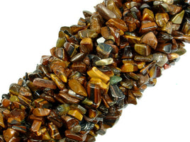 Tiger Eye, 4-9 mm Chips Beads-RainbowBeads