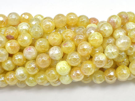 Mystic Coated Fire Agate- Yellow, 8mm Faceted-RainbowBeads