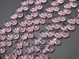 Glass Beads-Pink, 8x11mm Flat Teardrop beads, 11.5 Inch-RainbowBeads