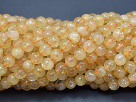 Citrine Beads, 6mm(6.2mm) Round Beads-RainbowBeads