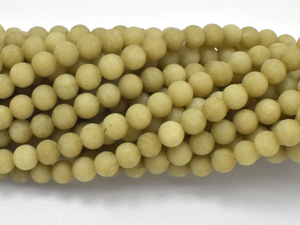 Matte Jade Beads, Olive Green, 6mm (6.5mm)-RainbowBeads
