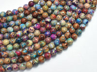 Impression Jasper-Red & Purple 6mm Round-RainbowBeads