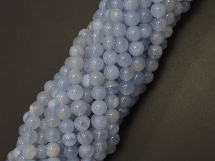 Blue Chalcedony Beads, Blue Lace Agate Beads, 6mm Round Beads-RainbowBeads