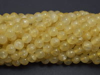 Yellow Selenite, Gypsum, 6mm (6.6mm), Round-RainbowBeads