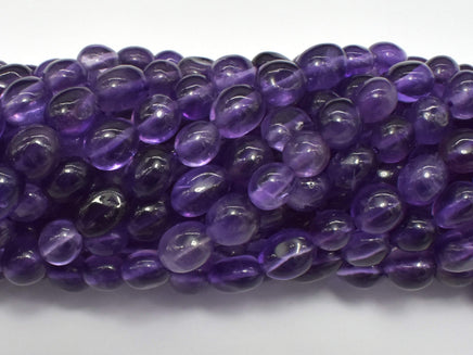 Amethyst Beads, Pebble Nugget, 6x8mm, 15.5 Inch-RainbowBeads