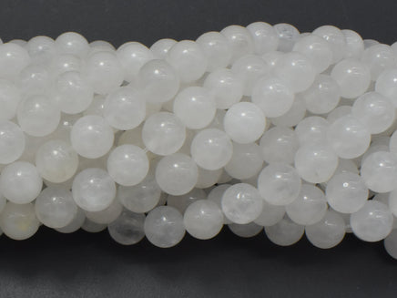 White Jade Beads, Round, 8mm(8.5mm)-RainbowBeads