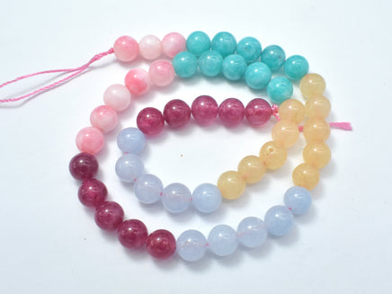 Jade Beads-5 color, 8mm (8.3mm) Round Beads-RainbowBeads