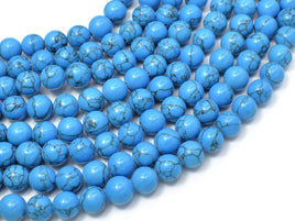Howlite Turquoise Beads, Blue, 8mm Round Beads-RainbowBeads