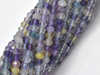 Fluorite Beads, Rainbow Fluorite, 2.3x3.2mm Micro Faceted Rondelle-RainbowBeads