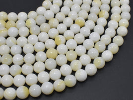 Mother of Pearl Beads, MOP, Creamy White, 8mm Round-RainbowBeads
