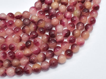 Jade - Red White 7.8mm Round-RainbowBeads