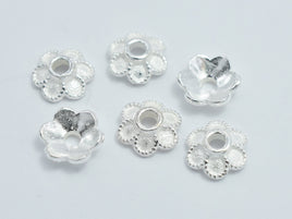 10pcs 925 Sterling Silver Bead Caps, 5.8x2mm Flower Bead Caps-RainbowBeads