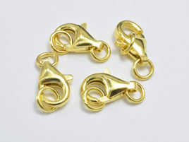 2pcs 24K Gold Vermeil Lobster Claw Clasp, 925 Sterling Silver Clasp, 11x6mm-RainbowBeads