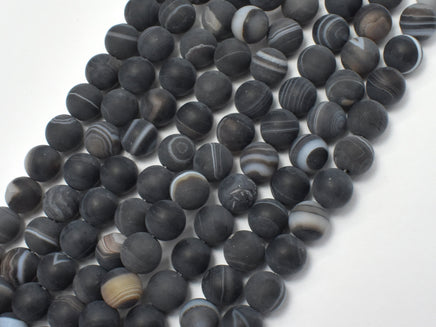 Matte Banded Agate Beads, 8mm Round Beads-RainbowBeads