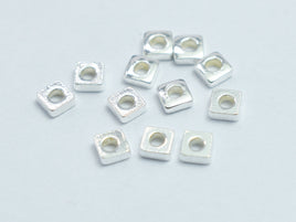 Approx. 50pcs 925 Sterling Silver 2x2mm Square Spacer-RainbowBeads