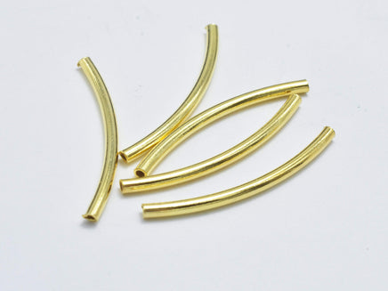 6pcs 24K Gold Vermeil Tube, 925 Sterling Silver Tube, Curved Tube, 1.5x25mm-RainbowBeads
