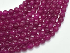 Jade - Fuchsia, 8mm Round Beads-RainbowBeads