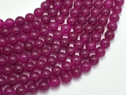 Jade - Fuchsia, 8mm Round Beads-RainbowBeads