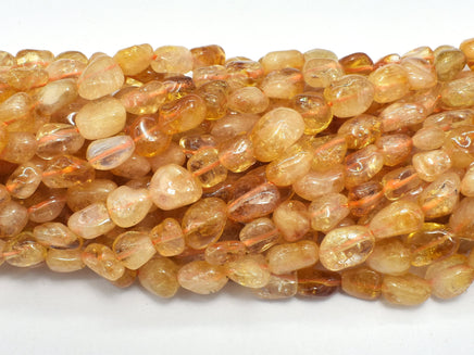 Citrine Beads, Approx. 6x8mm Nugget Beads-RainbowBeads