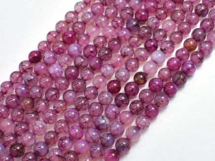 Dragon Vein Agate-Purple 6mm Round-RainbowBeads