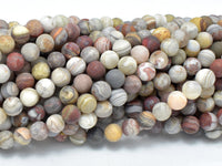 Matte Mexican Crazy Lace Agate Beads, 6mm Round Beads-RainbowBeads