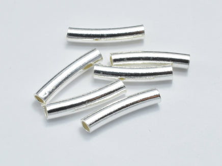 10pcs 925 Sterling Silver Tube, Curved Tube, 2x10mm-RainbowBeads