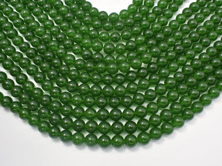Jade Beads-Green, 8mm (8.3mm) Round Beads-RainbowBeads