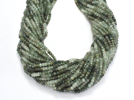 Green Rutilated Quartz Beads, 2.8x3.9mm Micro Faceted Rondelle-RainbowBeads
