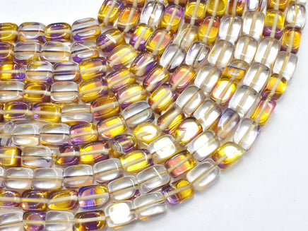 Mystic Aura Quartz-Yellow, Purple, 6x9mm, Nugget, 14.5 Inch-RainbowBeads