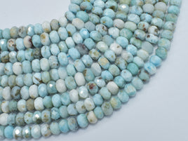 Dominican Larimar, (4.5-5)x(7-7.5))mm, Faceted Rondelle-RainbowBeads