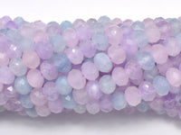 Aquamarine, Lavender Amethyst (Lavender Jade), Rose Quartz, 4x6mm Faceted Rondelle,-RainbowBeads