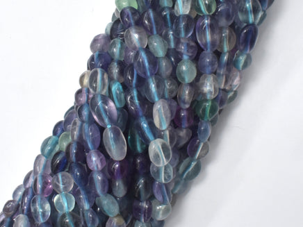 Fluorite Beads, Approx. 6x8mm Nugget Beads, 15.5 Inch-RainbowBeads