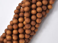 Matte Sandalwood Beads, 8mm Round, 35 Inch-RainbowBeads