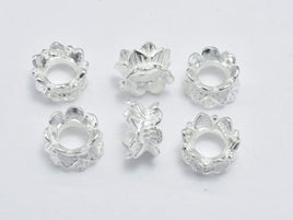 8pcs 925 Sterling Silver Bead Caps, 5.6mm Double Bead Caps, Flower Bead Caps-RainbowBeads