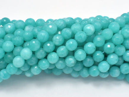Teal Jade Beads, 7.8mm Faceted Round-RainbowBeads