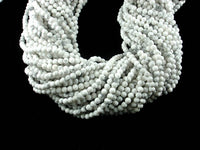 Matte White Howlite Beads, Round, 4mm (4.8mm)-RainbowBeads