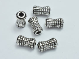 2pcs 925 Sterling Silver Beads-Antique Silver, 5x8.8mm, Bamboo Tube Beads, Big Hole Beads, Spacer Beads-RainbowBeads