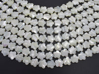 Mother of Pearl, MOP, White, 12mm Flower-RainbowBeads