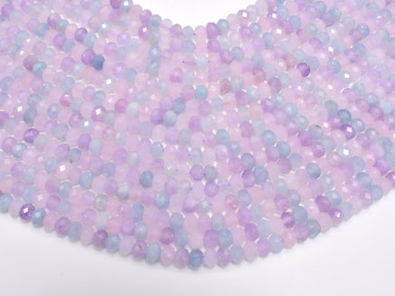 Aquamarine, Lavender Amethyst (Lavender Jade), Rose Quartz, 4x6mm Faceted Rondelle,-RainbowBeads