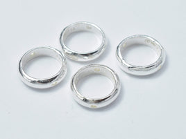 4pcs 925 Sterling Silver Circle Bead Frames, 8.8mm-RainbowBeads