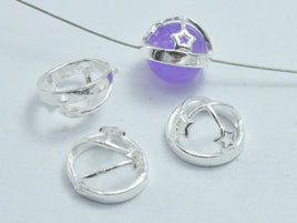 4pcs 925 Sterling Silver Bead Caps, 10mm Bead Caps, Inner 8.2mm, For 8mm Beads-RainbowBeads