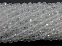 White Topaz Beads, 3.5mm Micro Faceted Round-RainbowBeads