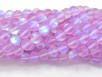 Matte Mystic Aura Quartz-Lavender, 8mm (8.5mm) Round-RainbowBeads
