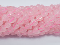 Rose Quartz 8mm Heart Beads-RainbowBeads