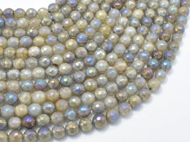 Mystic Coated Labradorite, 6mm Faceted Round, AB Coated-RainbowBeads